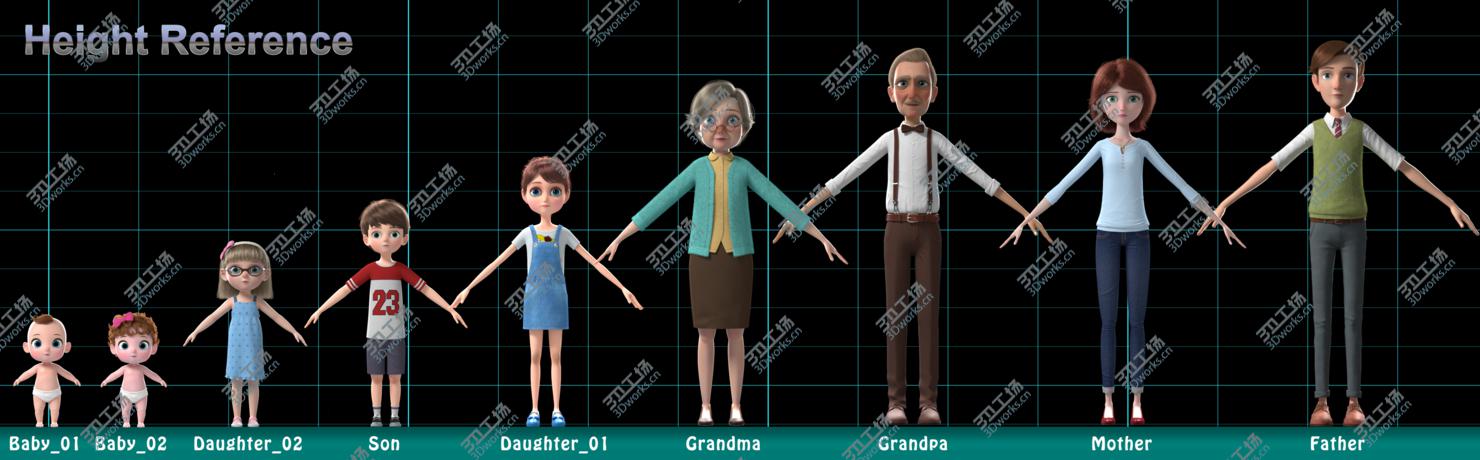 images/goods_img/20210113/Cartoon Family Rigged V5 3D model/2.jpg